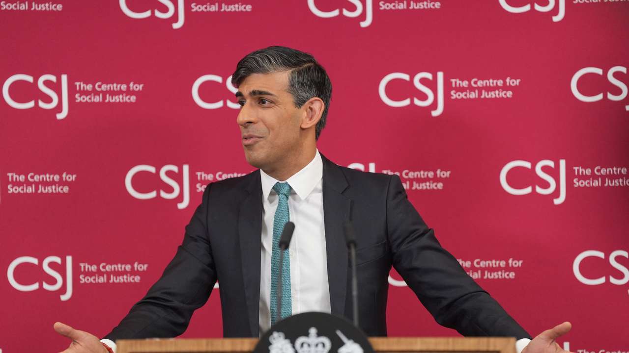 Prime Minister Rishi Sunak gives a speech on welfare reform, in London