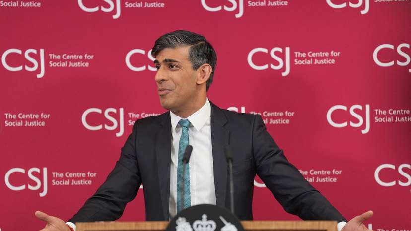 Prime Minister Rishi Sunak gives a speech on welfare reform, in London