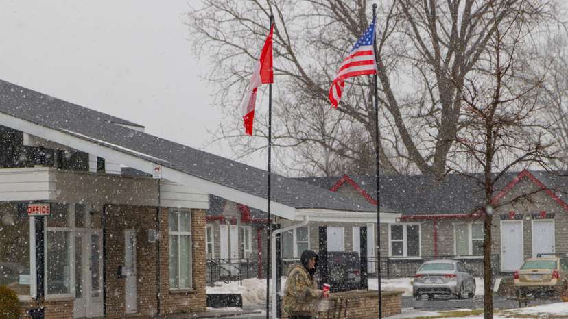 Canadian and U.S. Flags