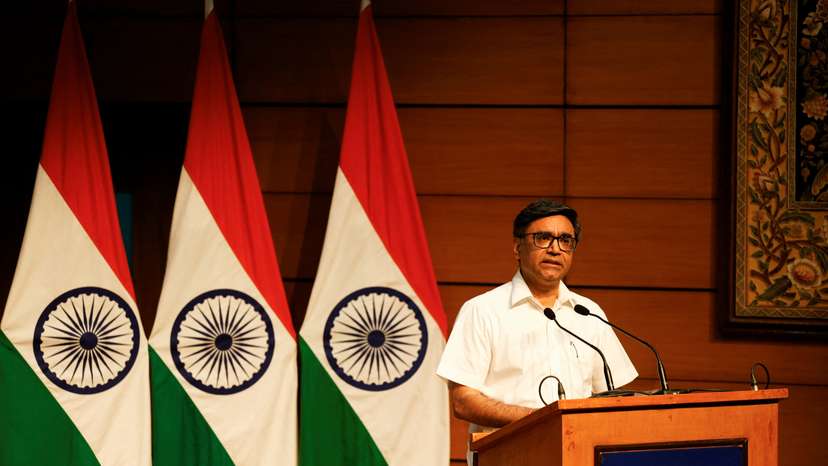 India's Foreign Secretary Vikram Misri holds a press briefing following India's military strikes on Pakistan