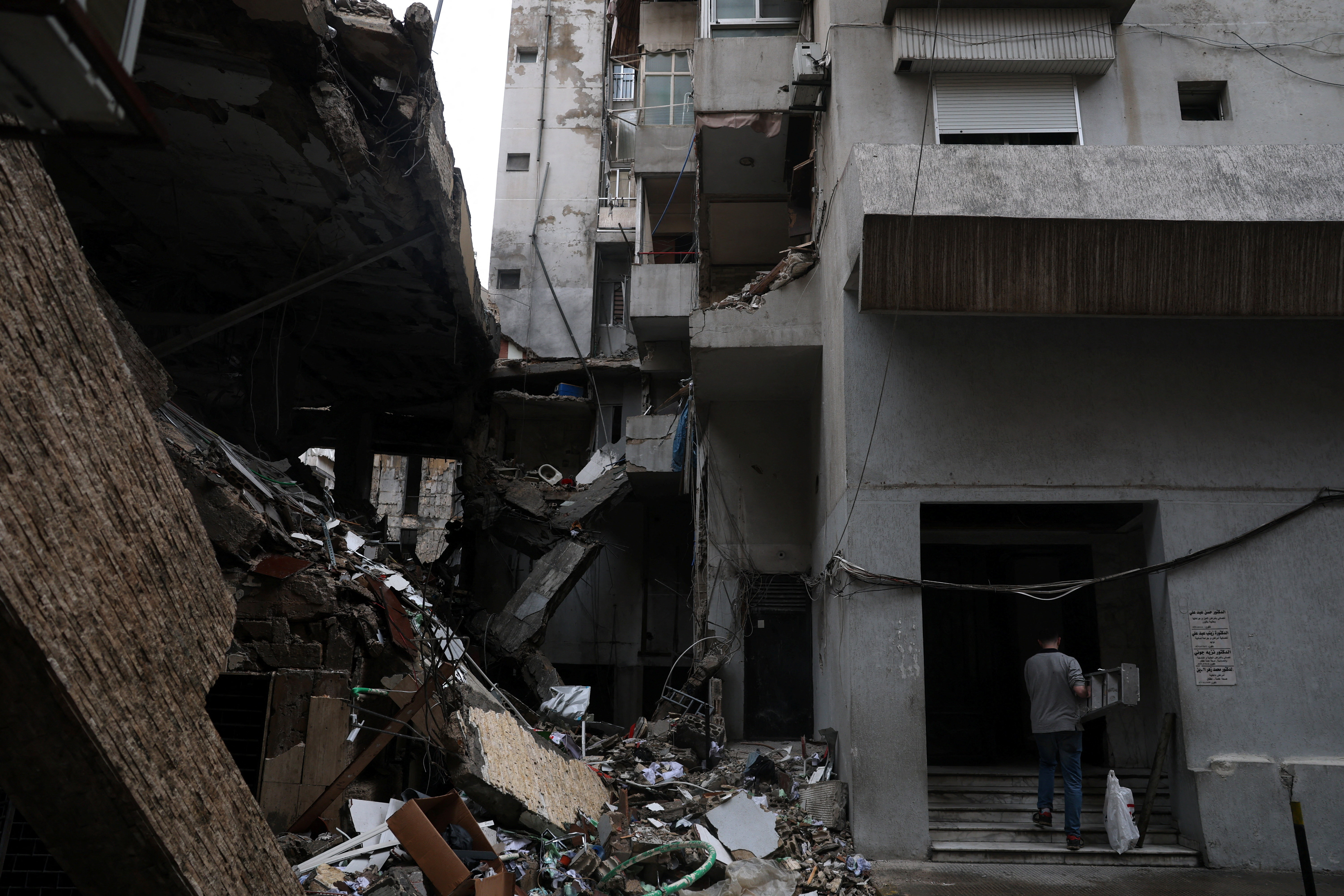 Aftermath of an Israeli strike on a building in central Beirut