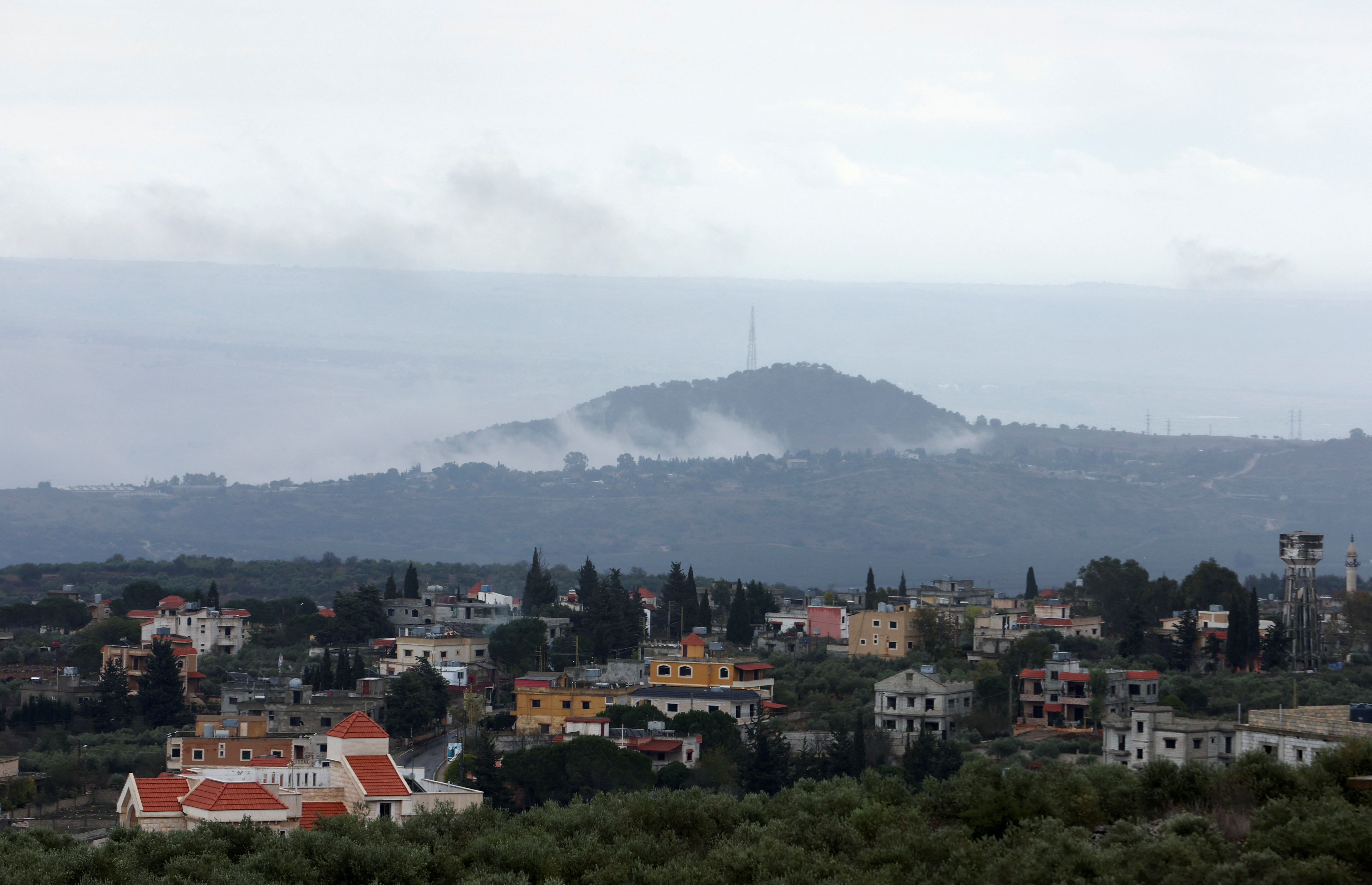 A general view shows the Lebanese village of Blida as seen from Mhaibib village