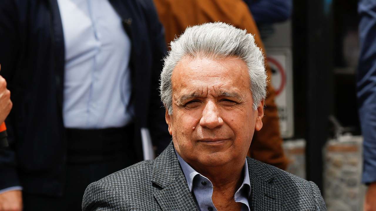 Ecuadorian President Lenin Moreno visits areas affected by protests, in Quito