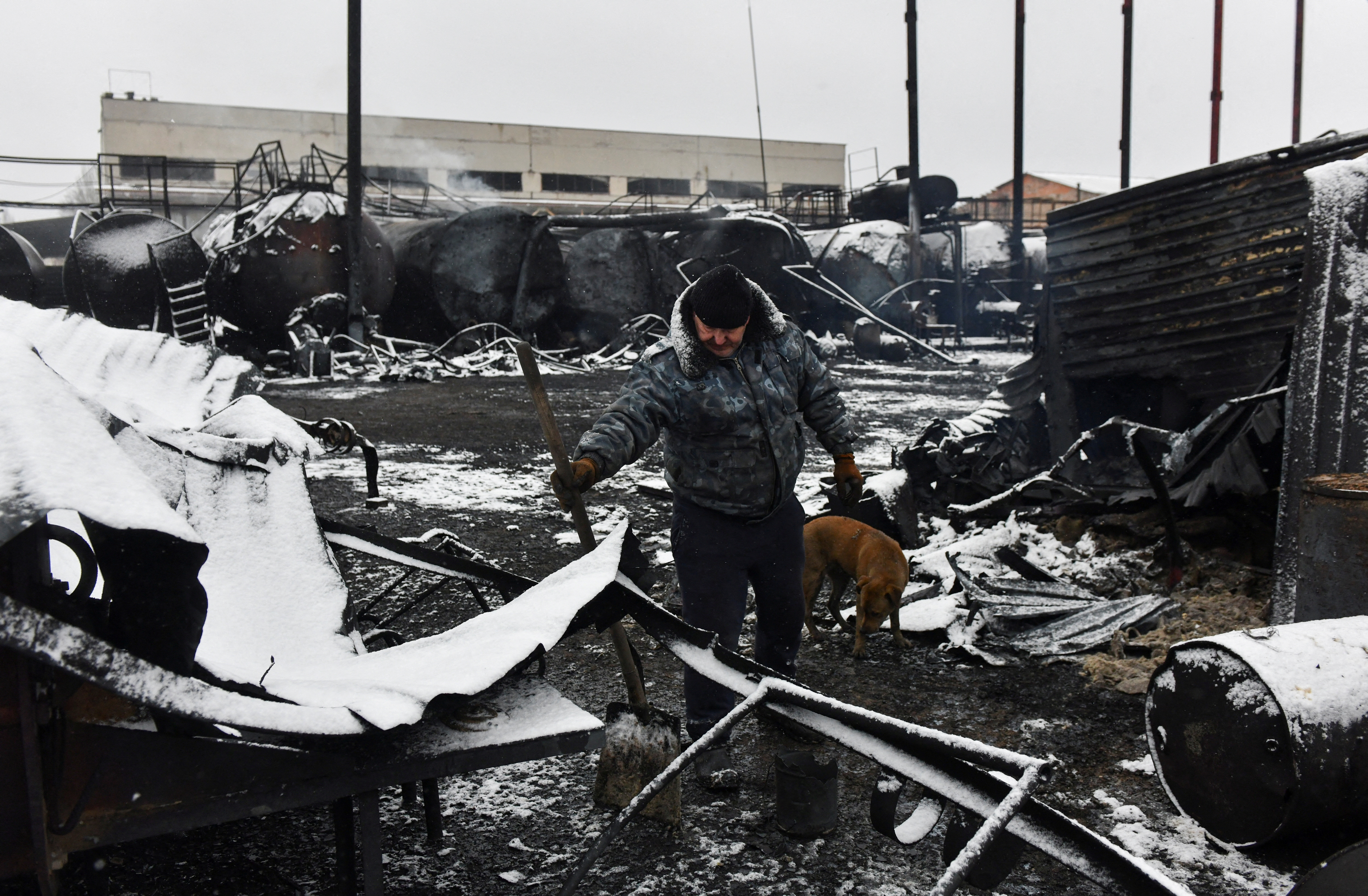 Aftermath of recent shelling in Donetsk