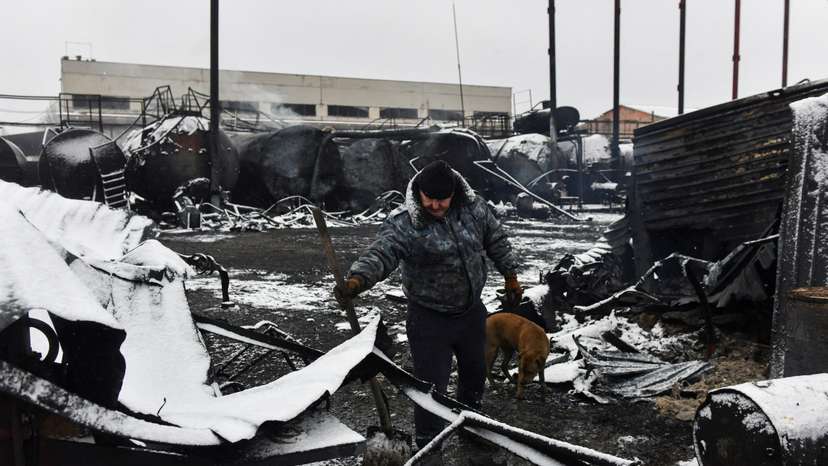 Aftermath of recent shelling in Donetsk