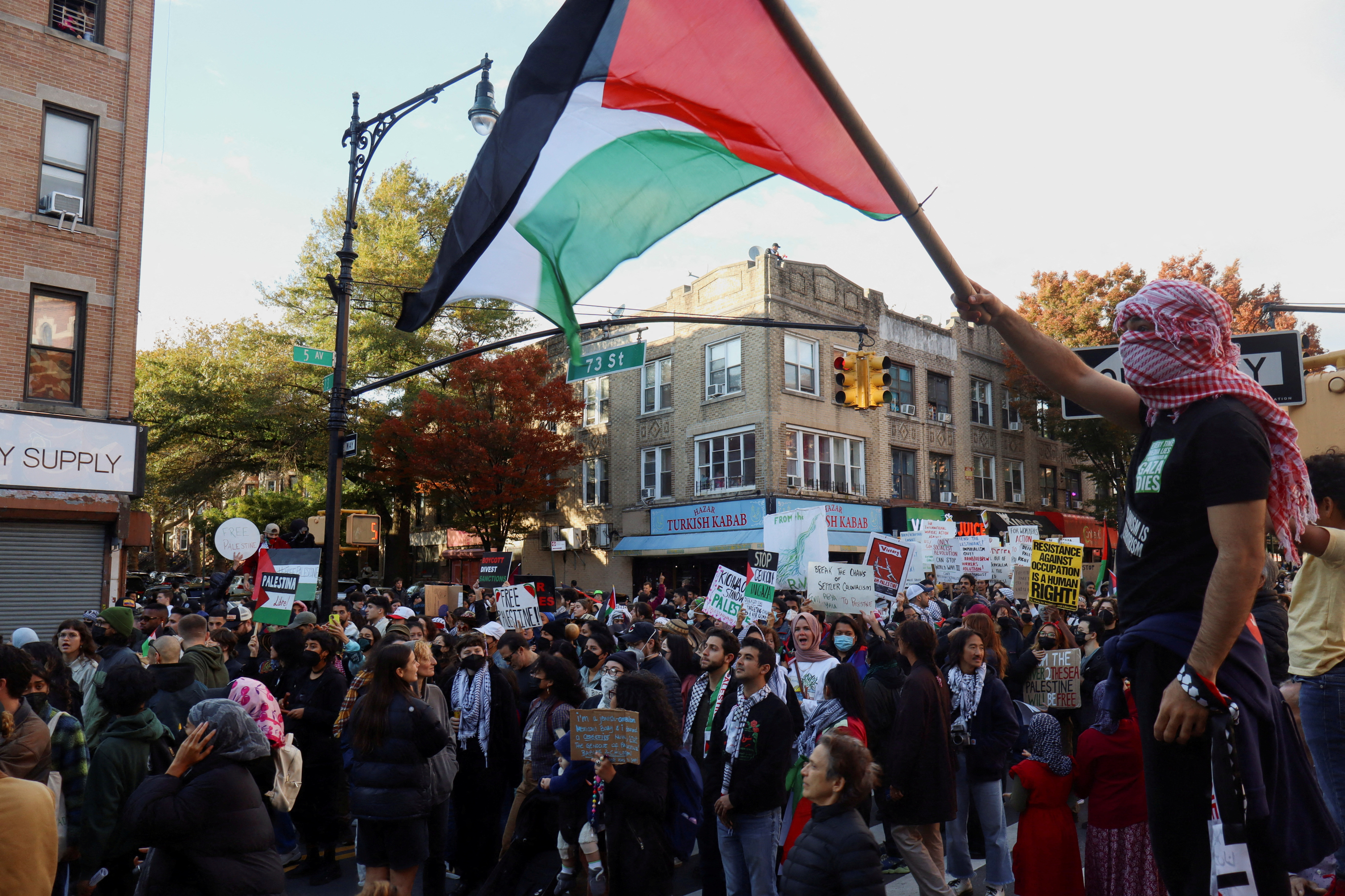 FILE PHOTO: Protest to call for a ceasefire and an end to the violence in Gaza, in New York