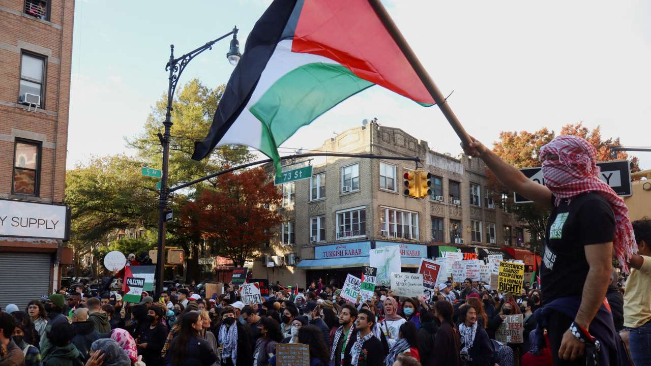 FILE PHOTO: Protest to call for a ceasefire and an end to the violence in Gaza, in New York