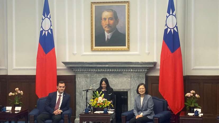 U.S. Representative Mike Gallagher meets Taiwan President Tsai Ing-wen in Taipei