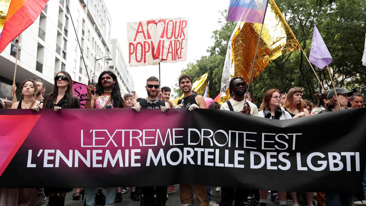 Paris pride march on eve of French elections