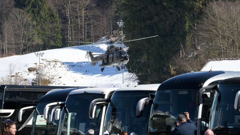 The scene after a gondola crashed in Engelberg