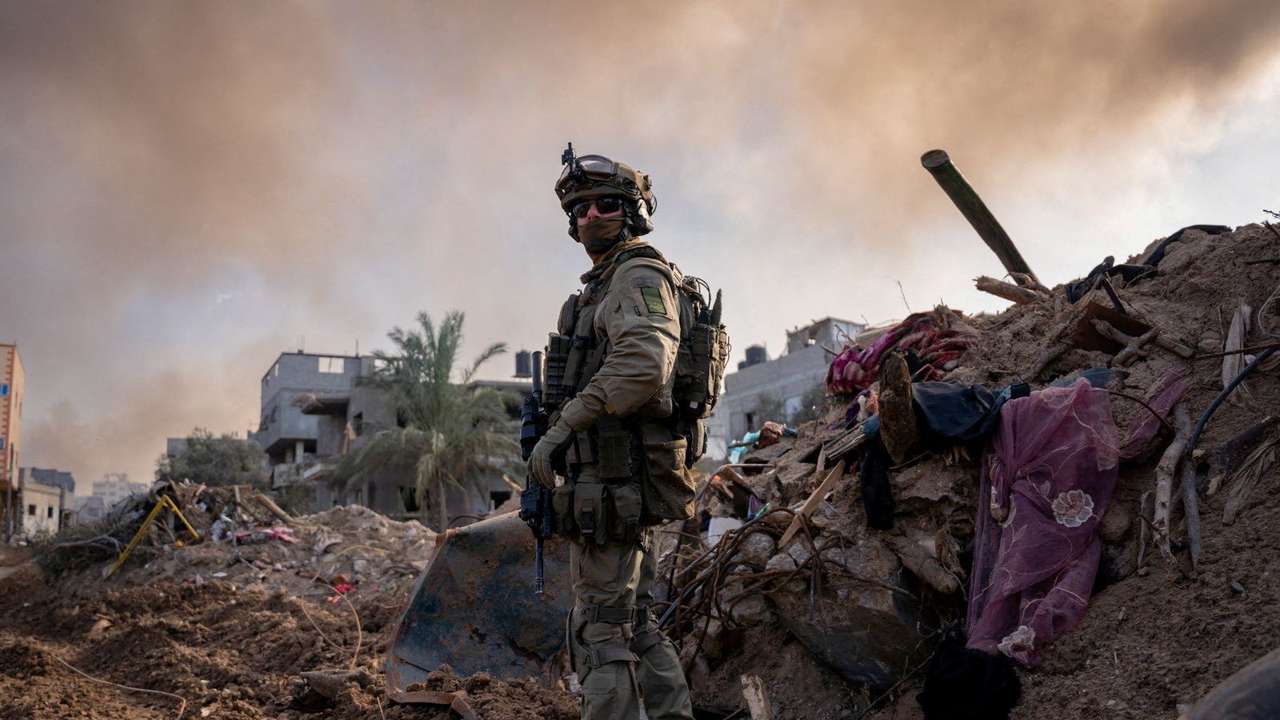 FILE PHOTO: Israeli soldier operates in the Gaza Strip