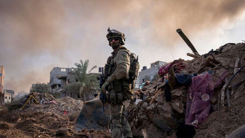 FILE PHOTO: Israeli soldier operates in the Gaza Strip