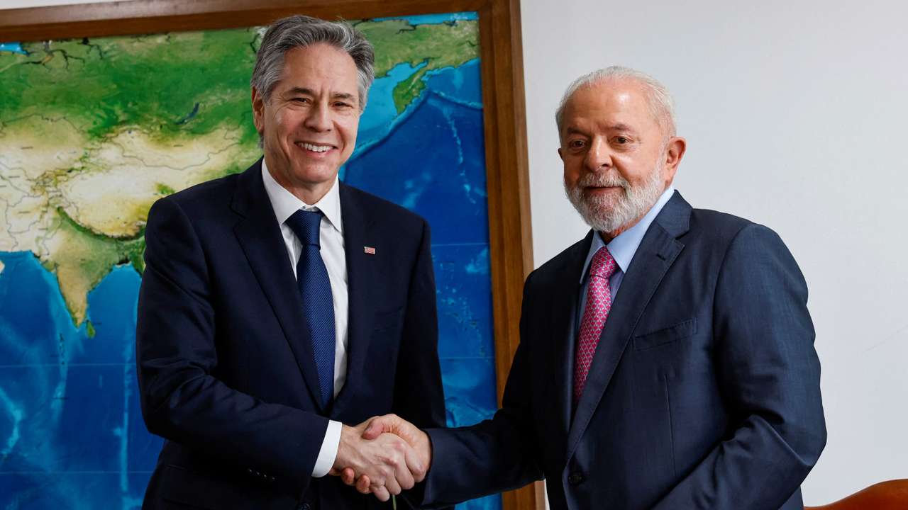 U.S. Secretary of State Blinken meets with Brazil's President Lula, in Brasilia