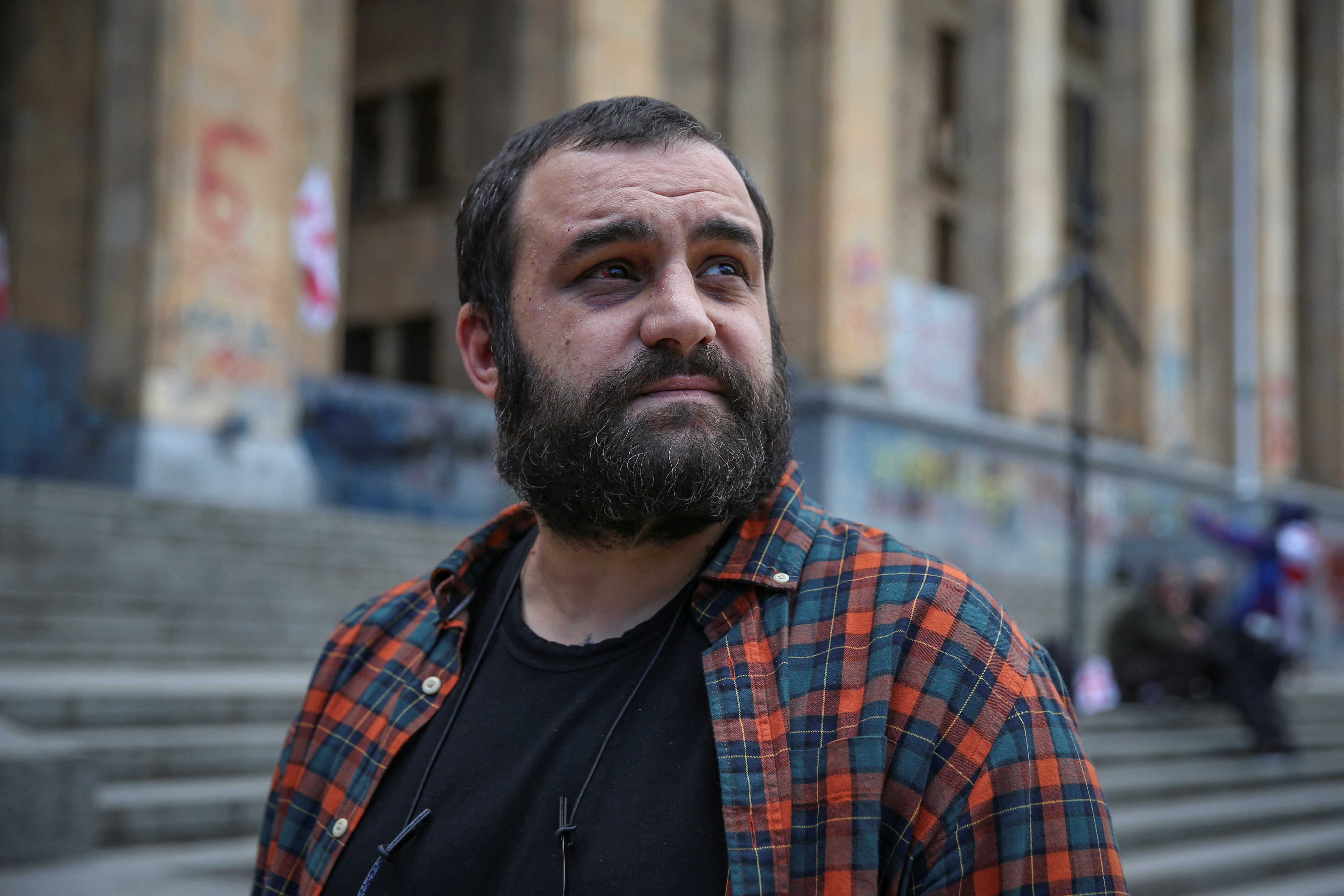 Georgian opposition figure Dimitry Chikovani attends an interview with Reuters in Tbilisi
