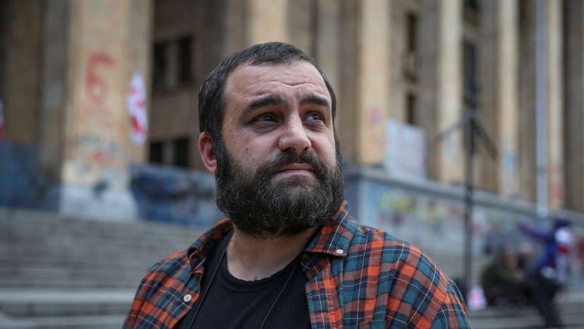 Georgian opposition figure Dimitry Chikovani attends an interview with Reuters in Tbilisi