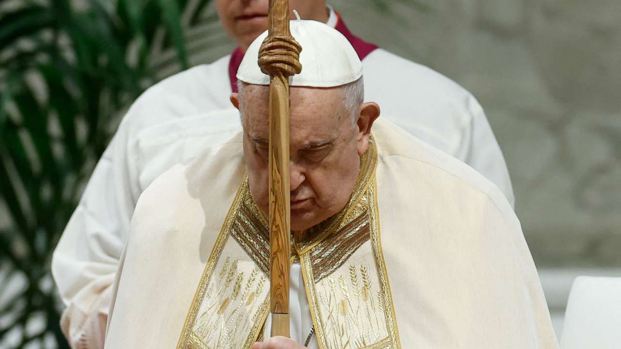 FILE PHOTO: Pope Francis celebrates Mass for members of institutes of consecrated life and societies of apostolic life, at the Vatican