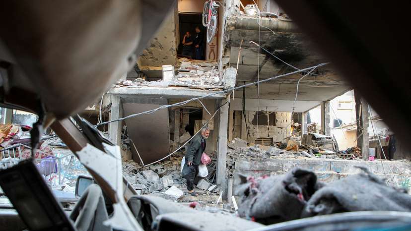 Aftermath of an Israeli strike on a house in Rafah