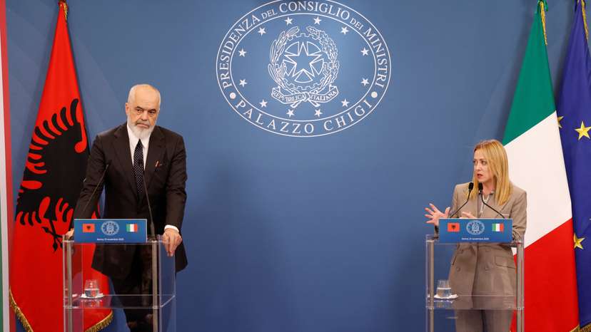 Italian PM Meloni and her Albanian counterpart Rama attend the first intergovernmental summit in Rome