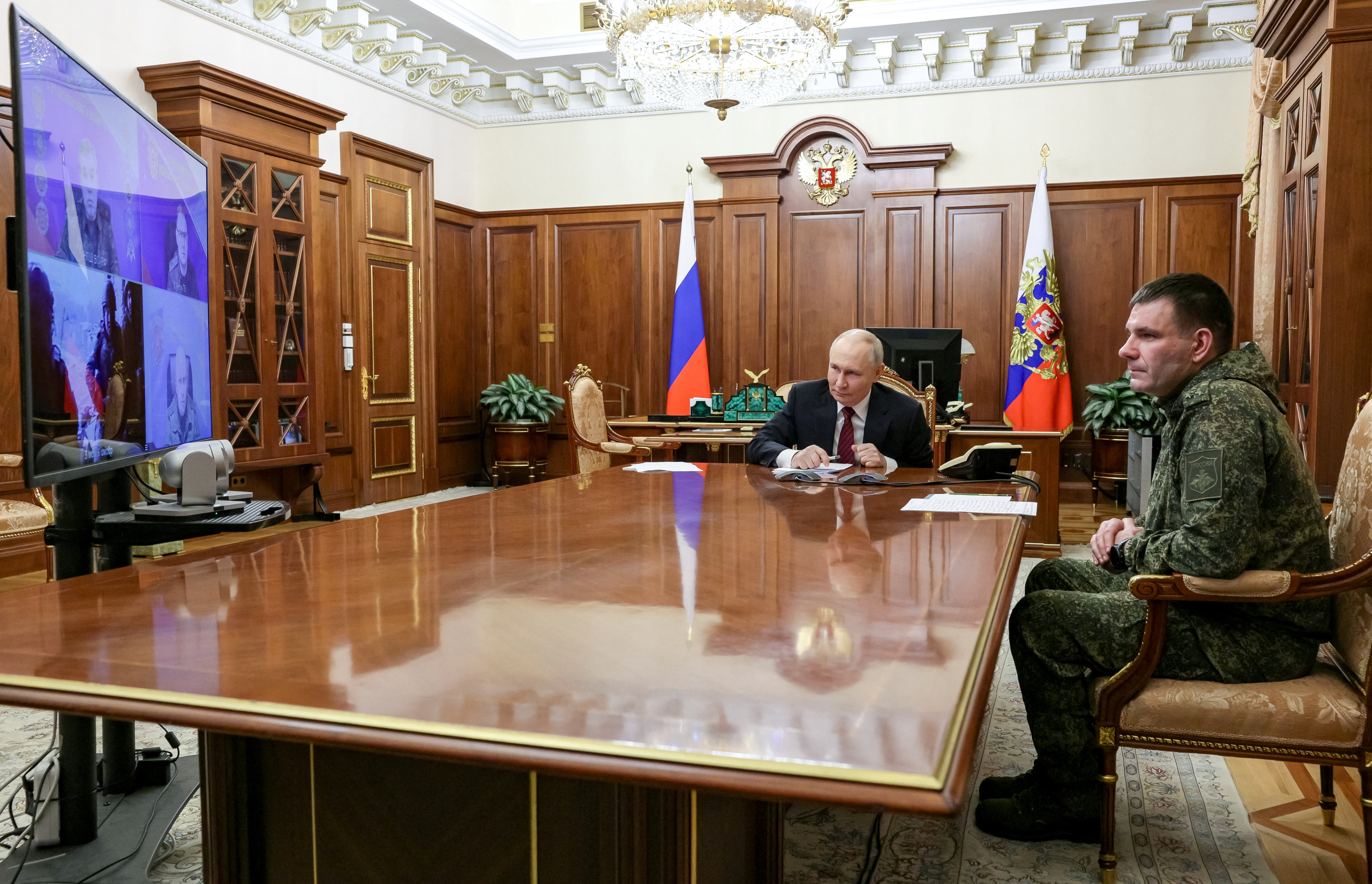 Russian President Vladimir Putin holds a meeting in Moscow