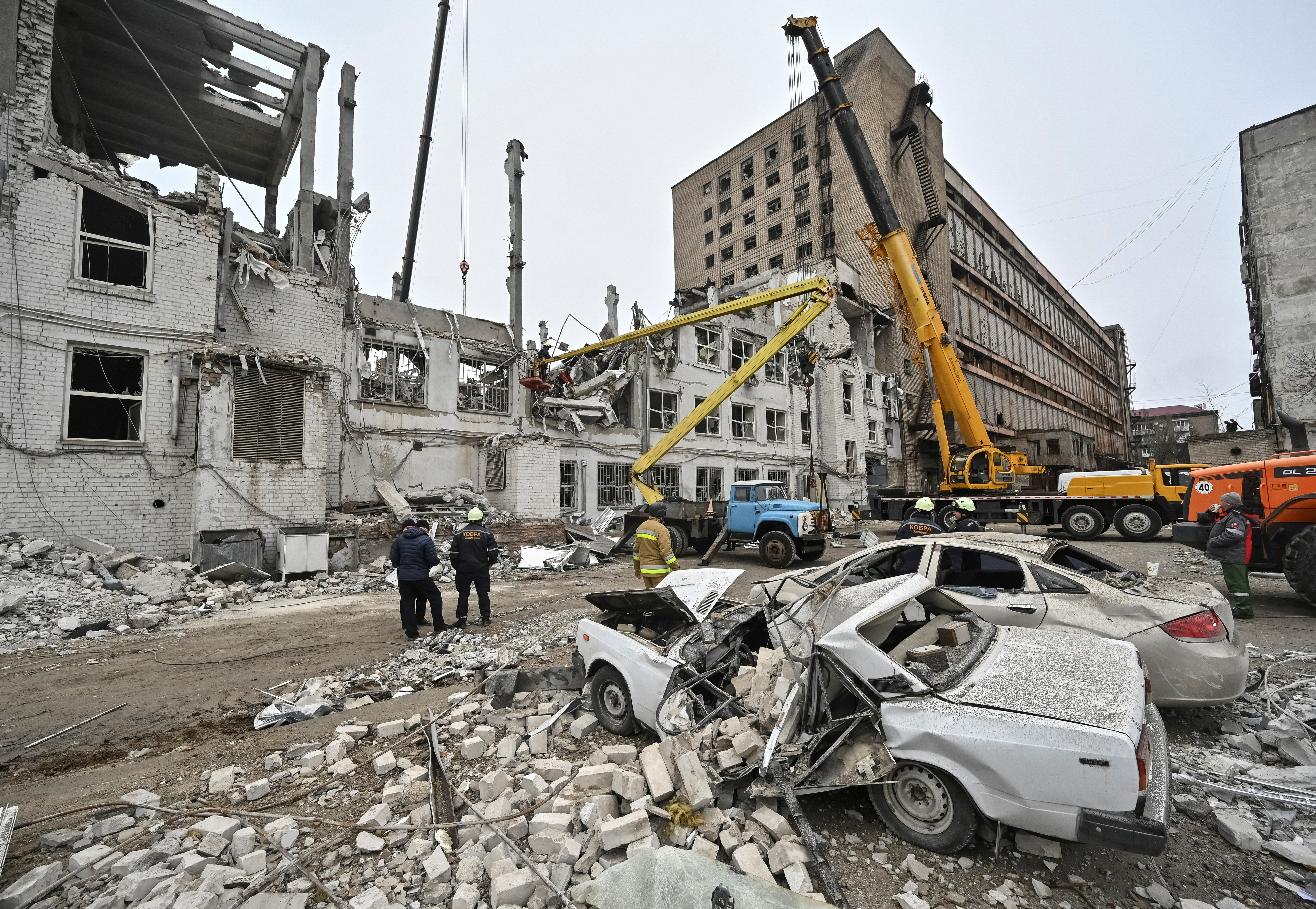 Aftermath of a Russian missile strike in Zaporizhzhia
