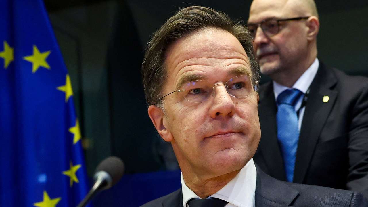 NATO's Rutte speaks at the European Parliament in Brussels