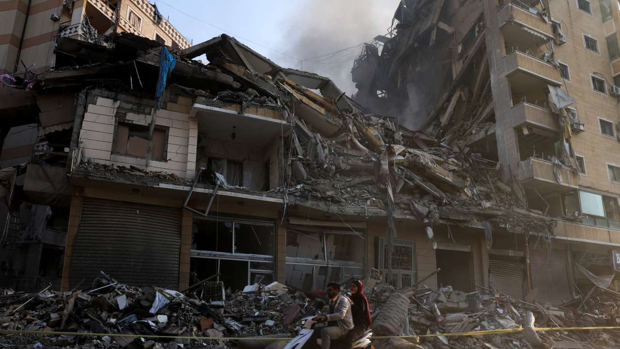 Aftermath of Israeli strikes on Beirut's southern suburbs