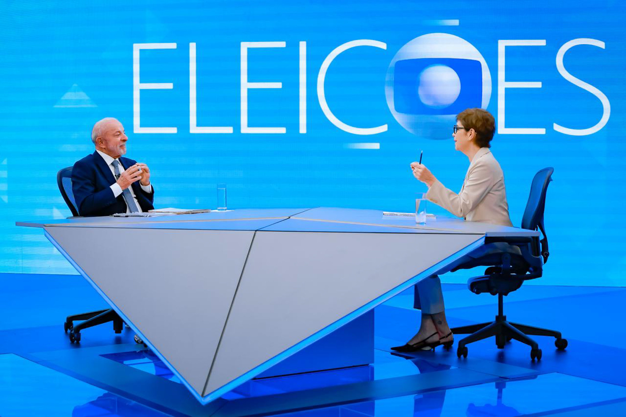O presidente da República, Luiz Inácio Lula da Silva, durante entrevista ao Jornal Nacional, nos Estúdios Globo, no Rio de Janeiro (RJ).