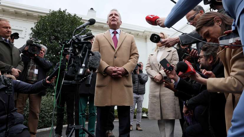 U.S. Middle East envoy Witkoff speaks to members of the news media at the White House