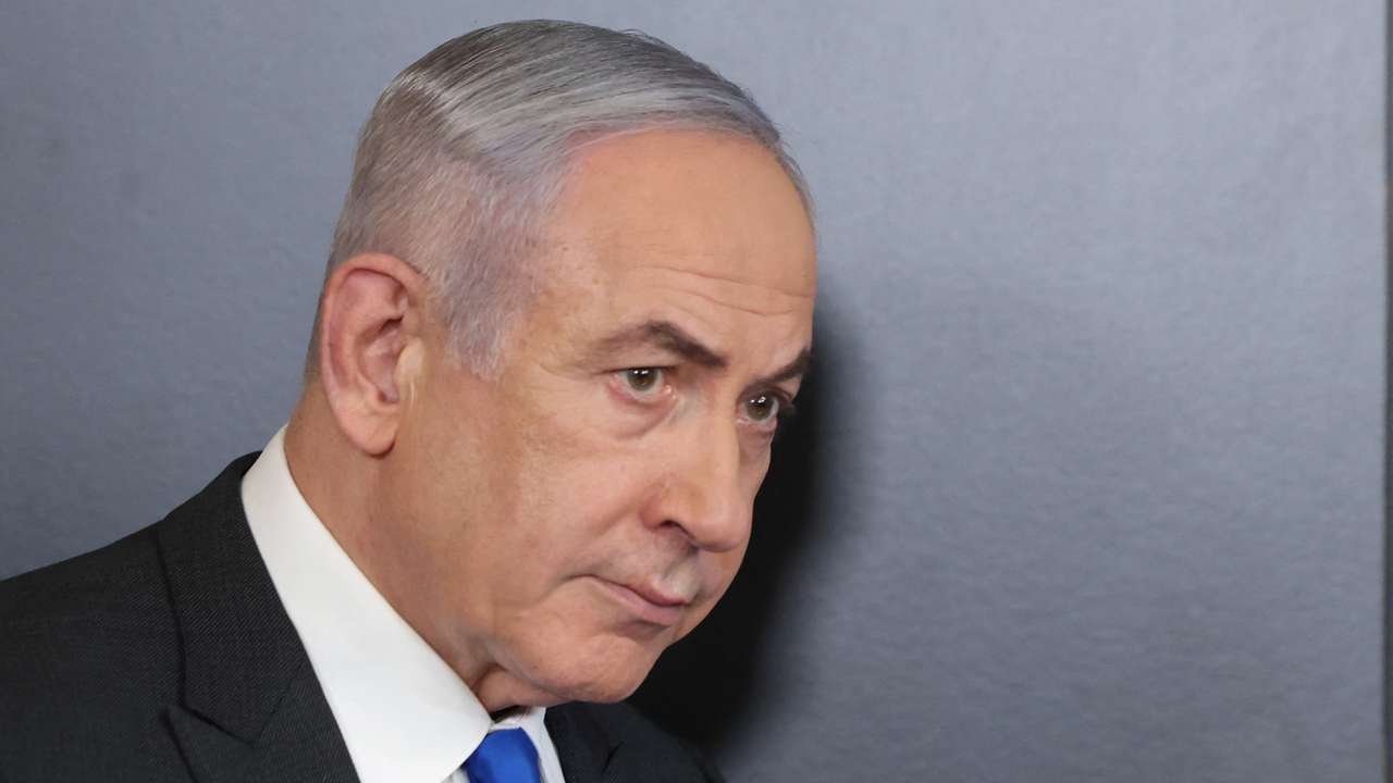 Israeli Prime Minister Benjamin Netanyahu attends press conference for international media in Jerusalem