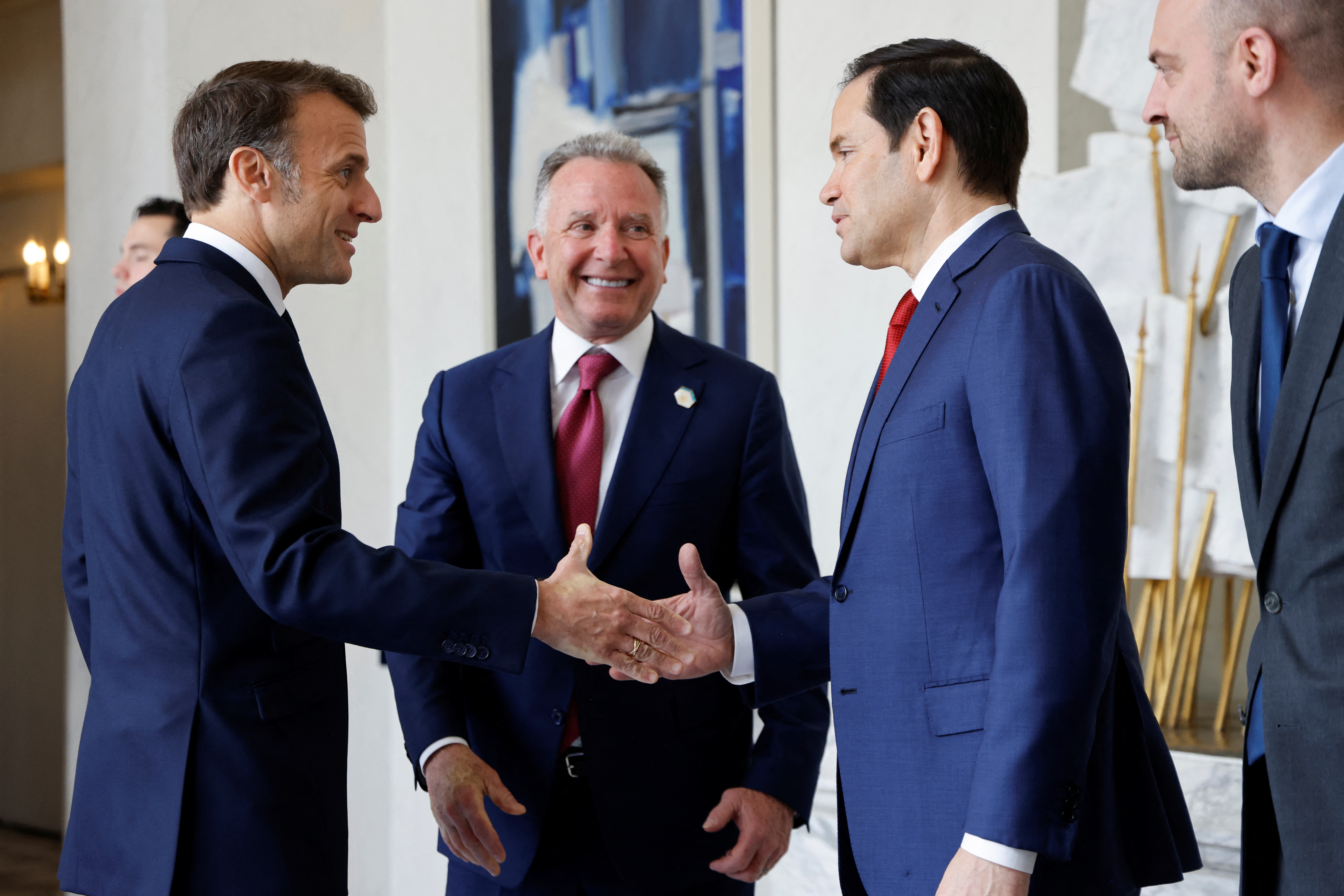 Meeting at the Elysee presidential palace, in Paris