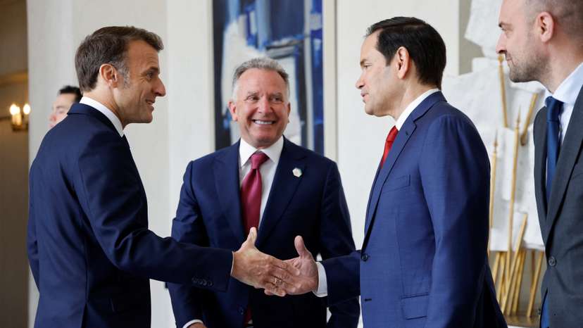 Meeting at the Elysee presidential palace, in Paris