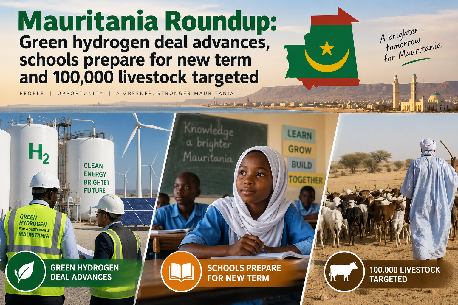 Green hydrogen deal advances, schools prepare for new term and 100,000 livestock targeted