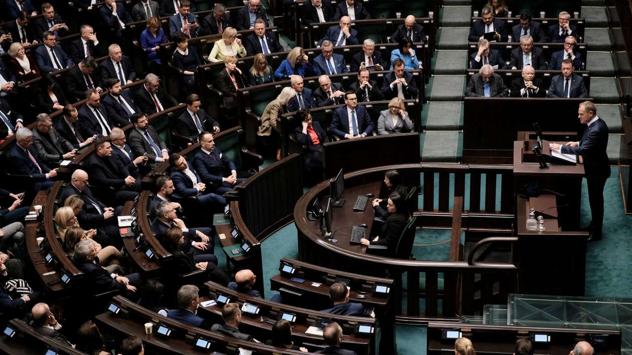 Newly appointed Polish PM Donald Tusk presents his government's programme and asks for a vote of confidence in Parliament in Warsaw
