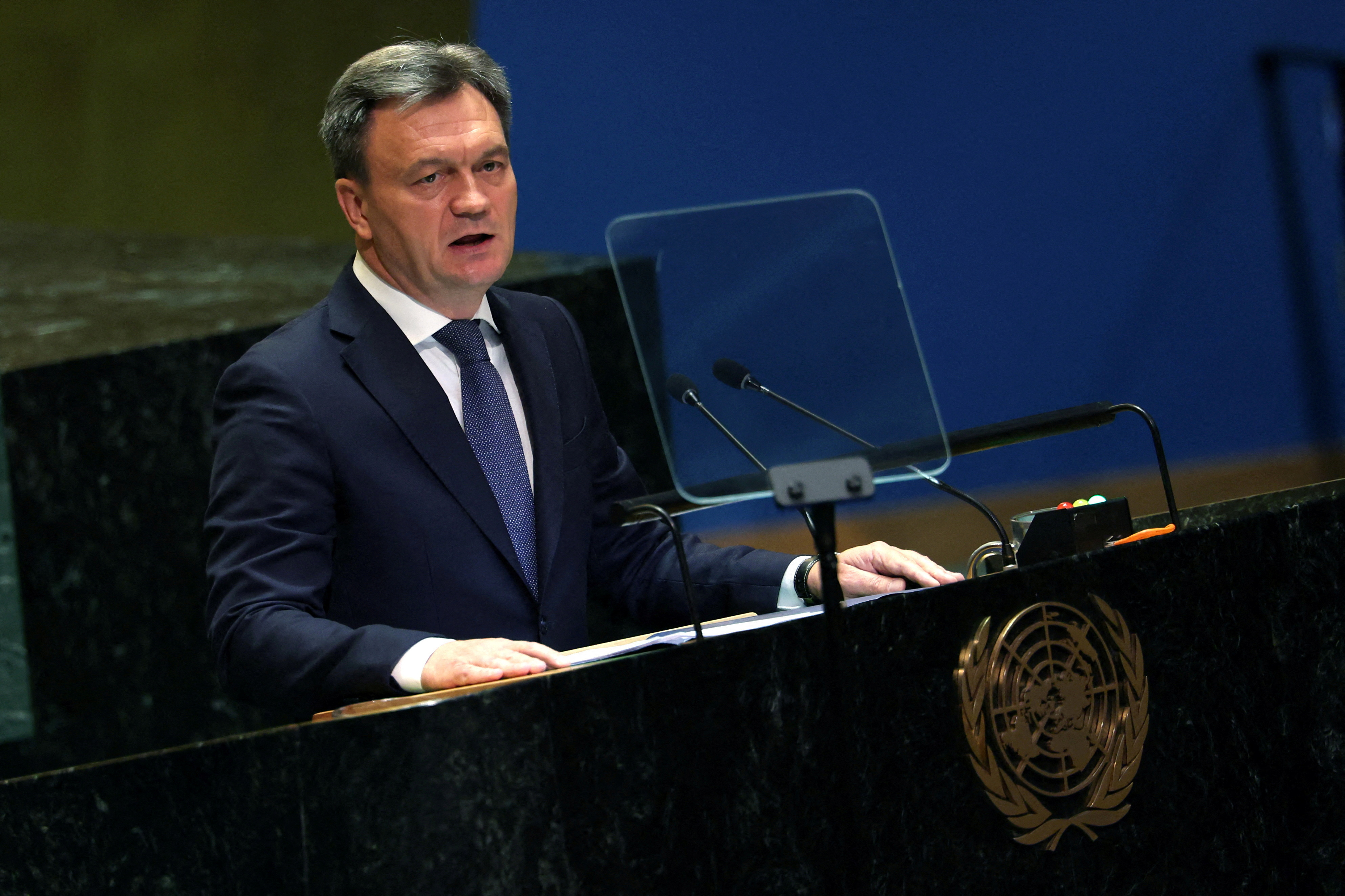 FILE PHOTO: World leaders take part in the 79th annual U.N. General Assembly high-level debate