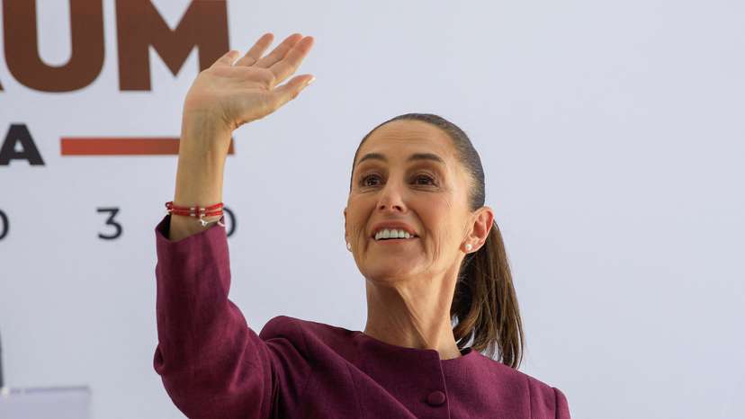 Mexican President-elect Claudia Sheinbaum holds a press conference, in Mexico City