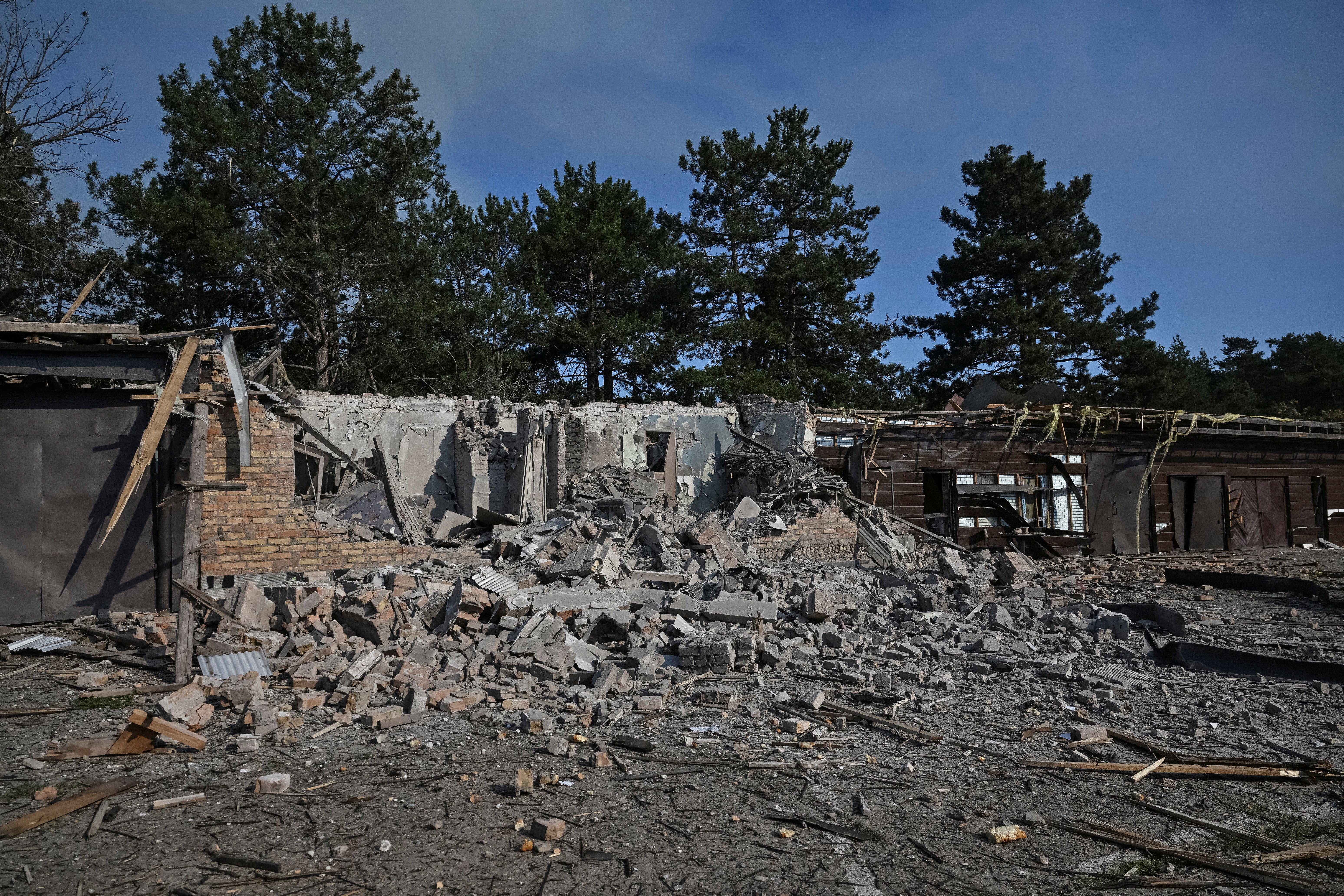 Aftermath of a Russian drone strike in Zaporizhzhia region