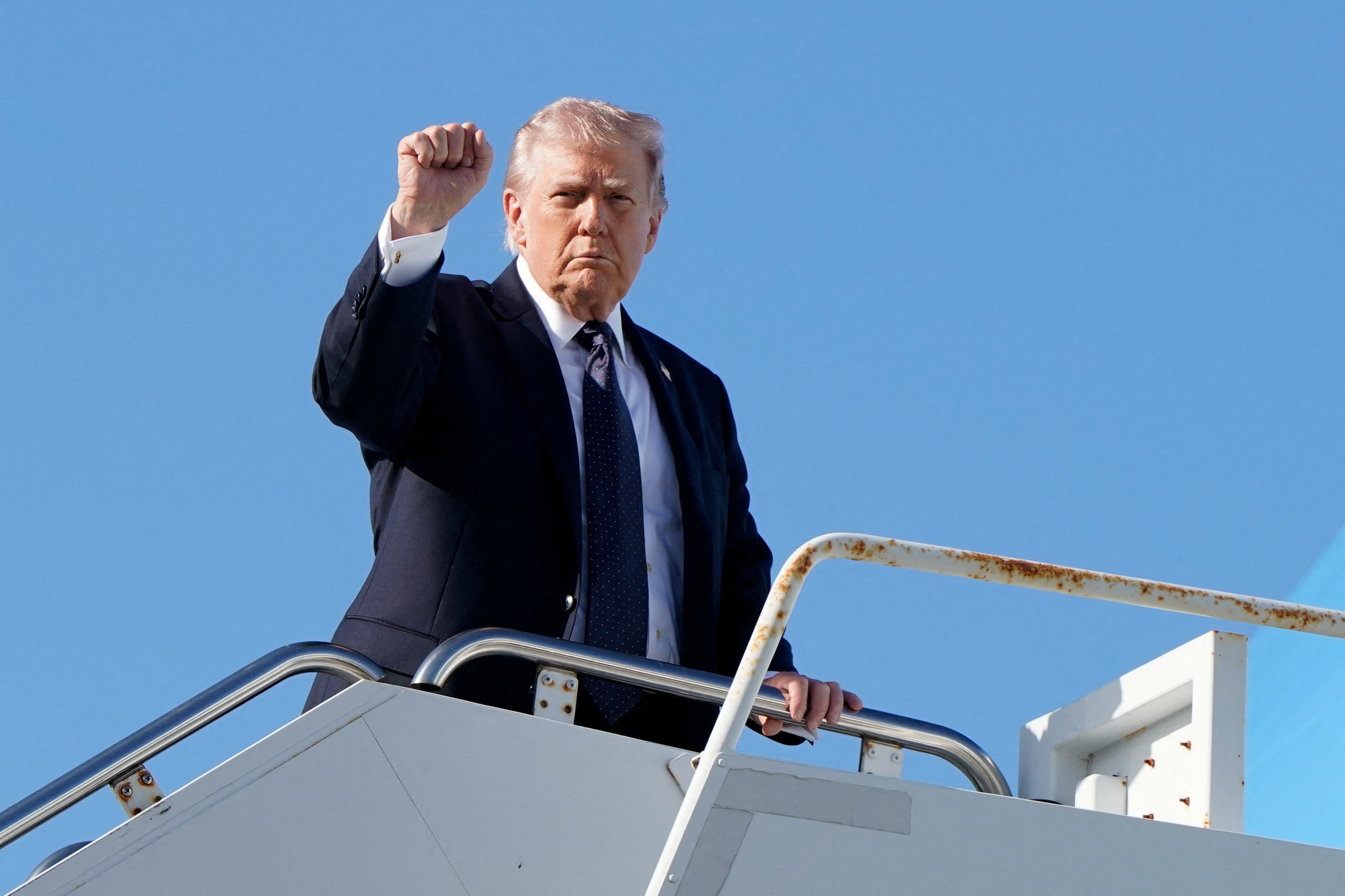 U.S. President Donald Trump departs Florida