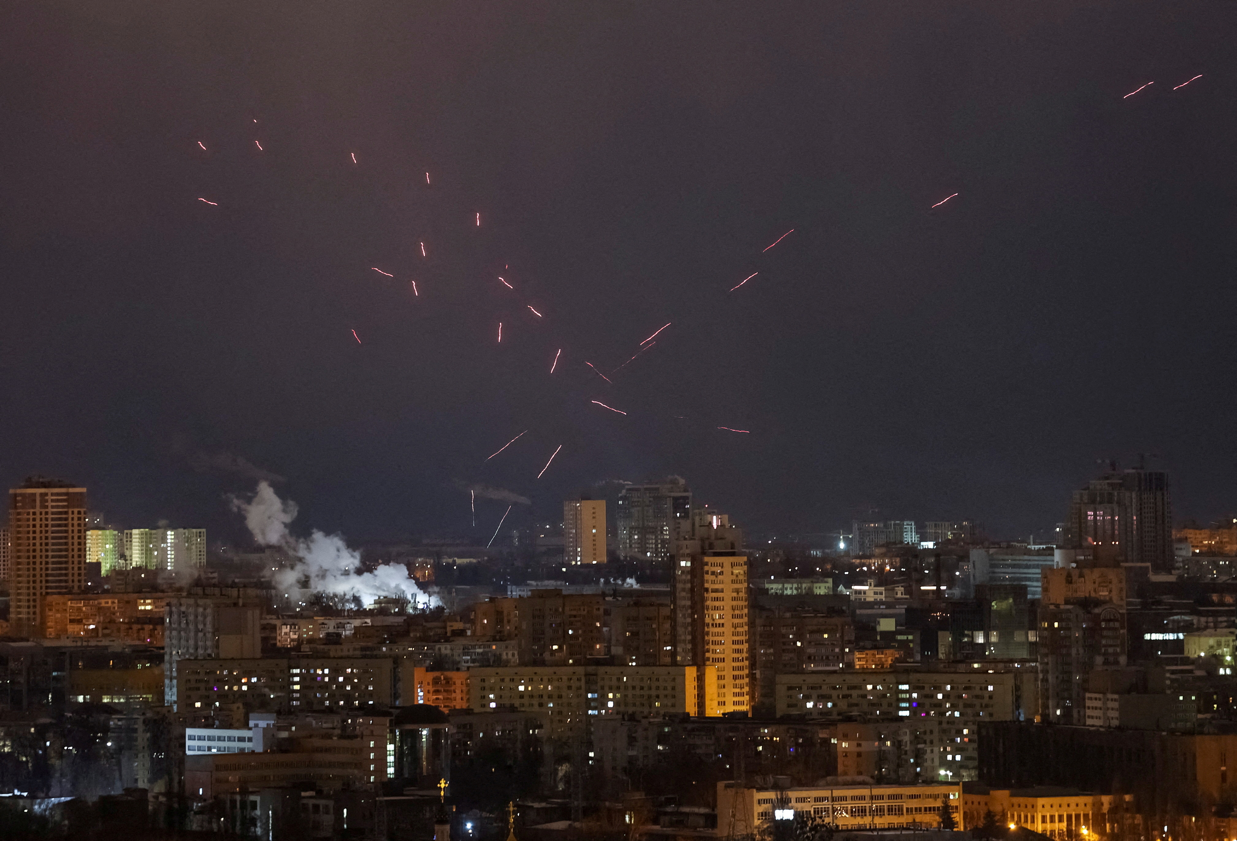 FILE PHOTO: Russian drone strike in Kyiv