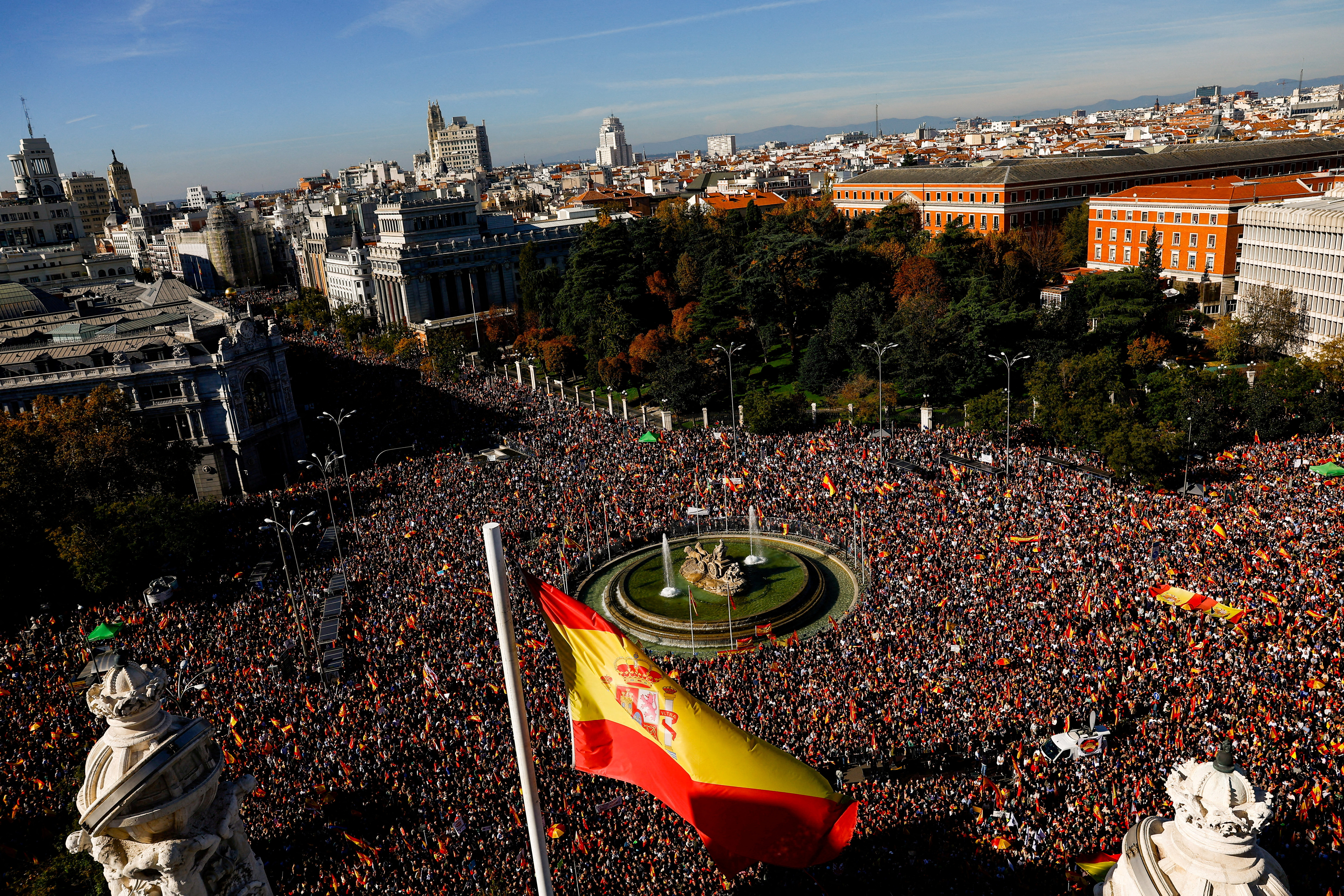 FILE PHOTO: People protest against the proposed Catalan amnesty deal in Madrid