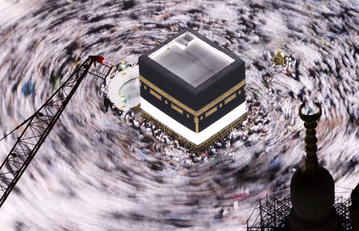 Muslim pilgrims perform the Umrah at the Holy Kaaba