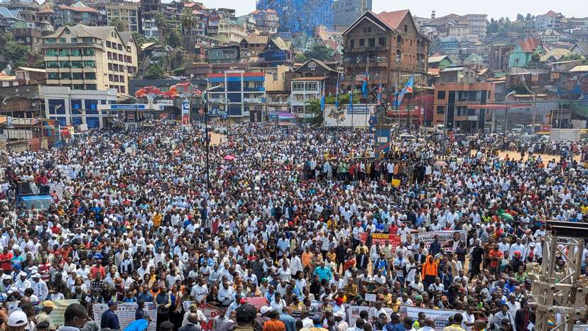 Congolese civilians attend rally against Rwanda in Bukavu