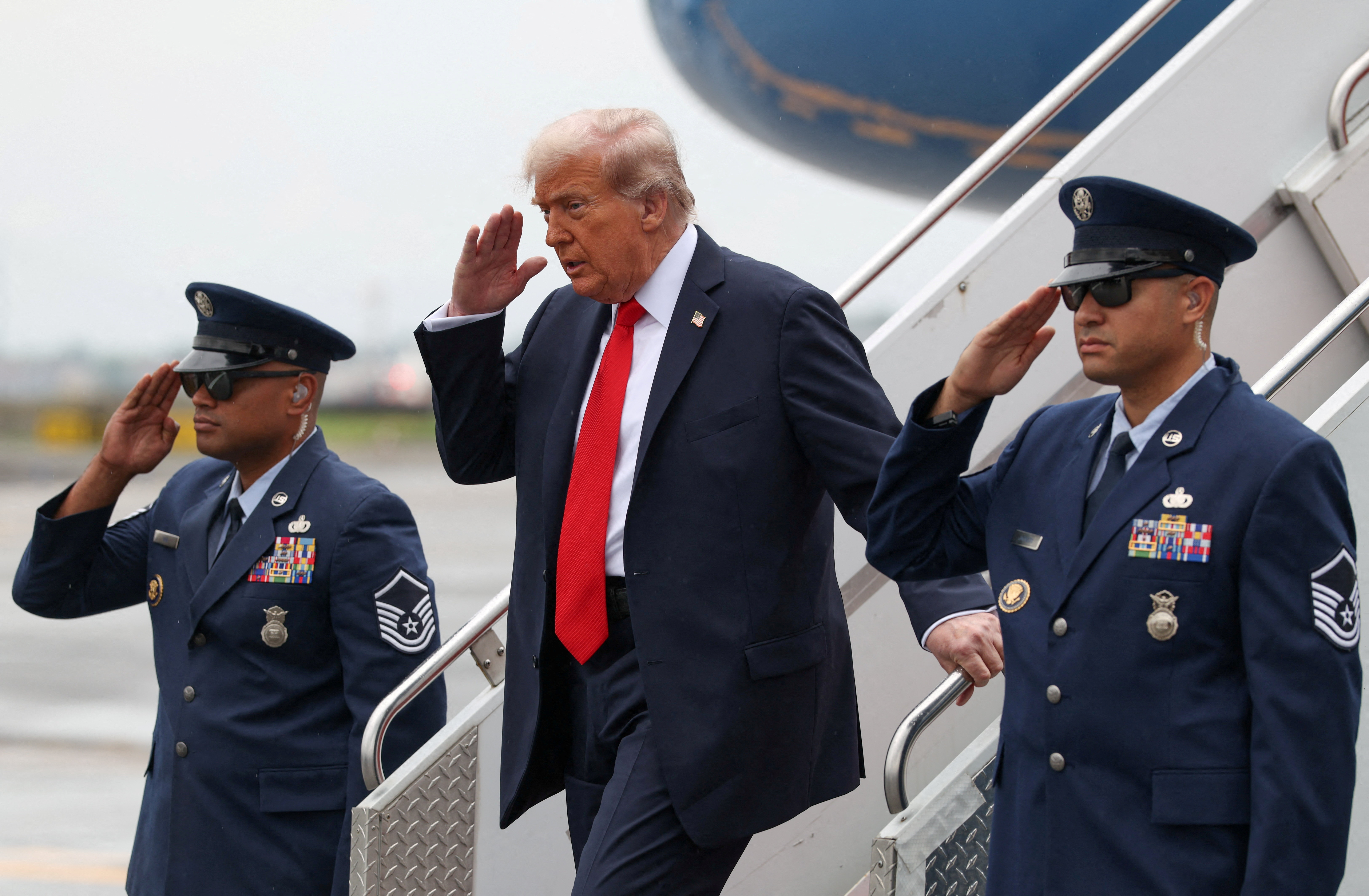 U.S. President Donald Trump attends U.S. Open men's tennis final in Flushing Meadows