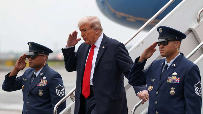 U.S. President Donald Trump attends U.S. Open men's tennis final in Flushing Meadows