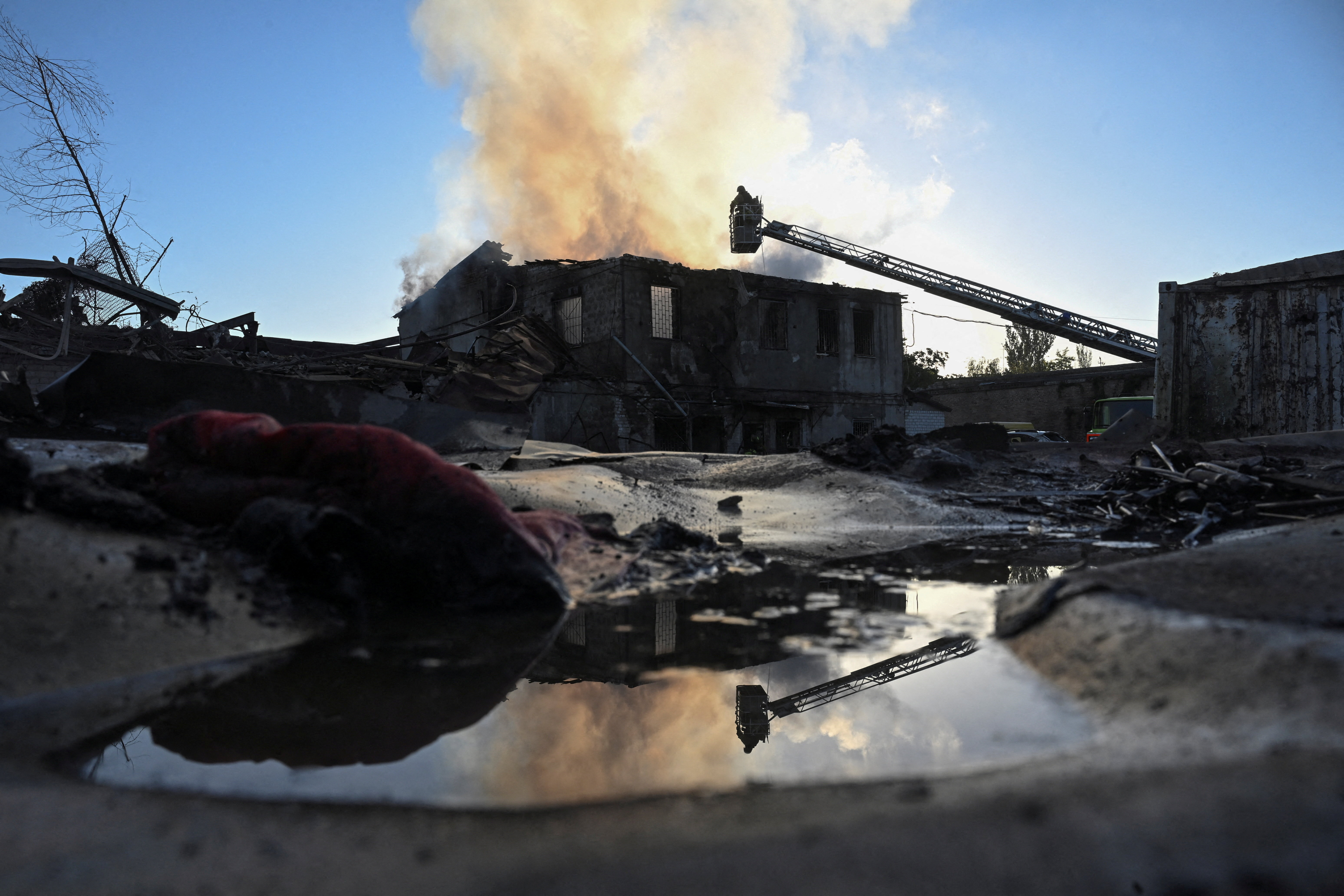 Aftermath of a Russian air strike in Zaporizhzhia
