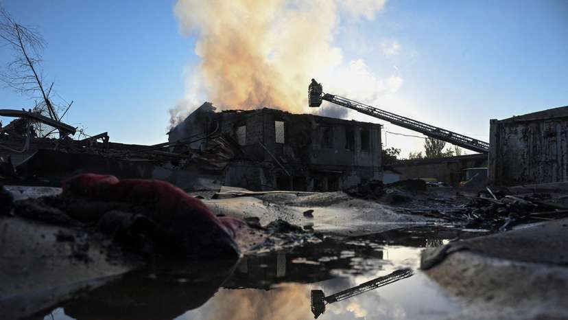 Aftermath of a Russian air strike in Zaporizhzhia