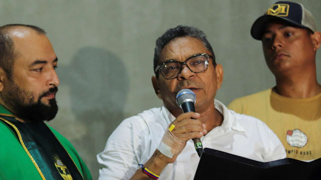Luis Manuel Diaz, father of Liverpool player Luis Diaz, attends a mass of thanksgiving, in Barrancas