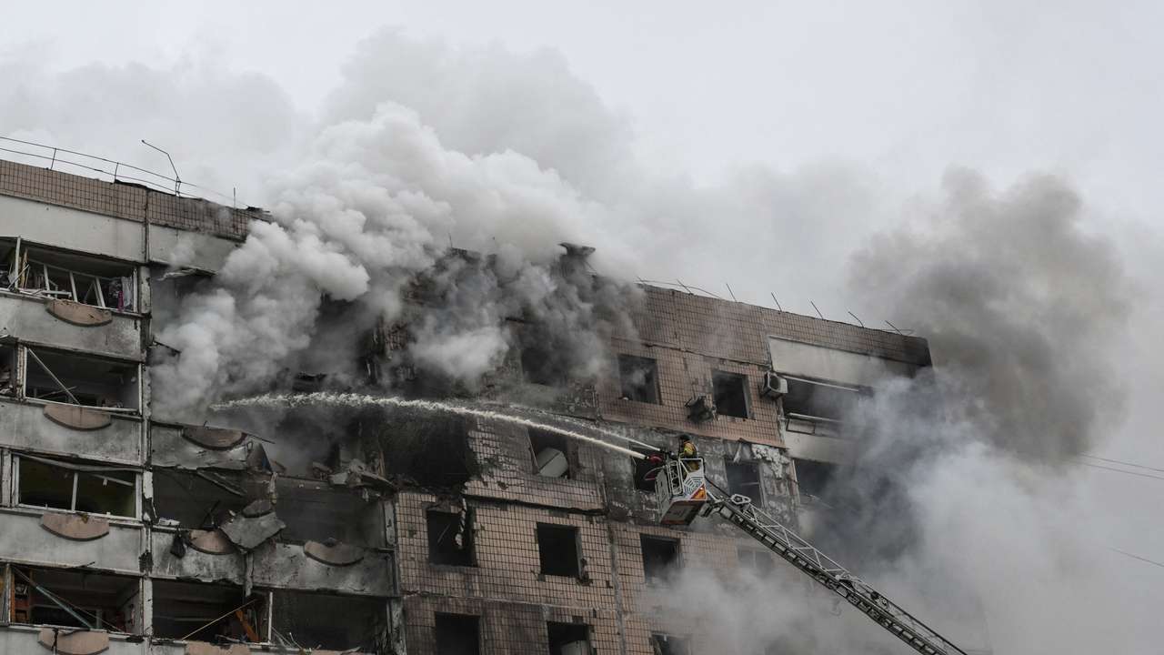 Aftermath of a Russian air strike in Zaporizhzhia