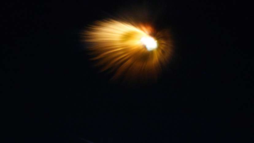 The interception of a missile is seen from the city of Ashkelon