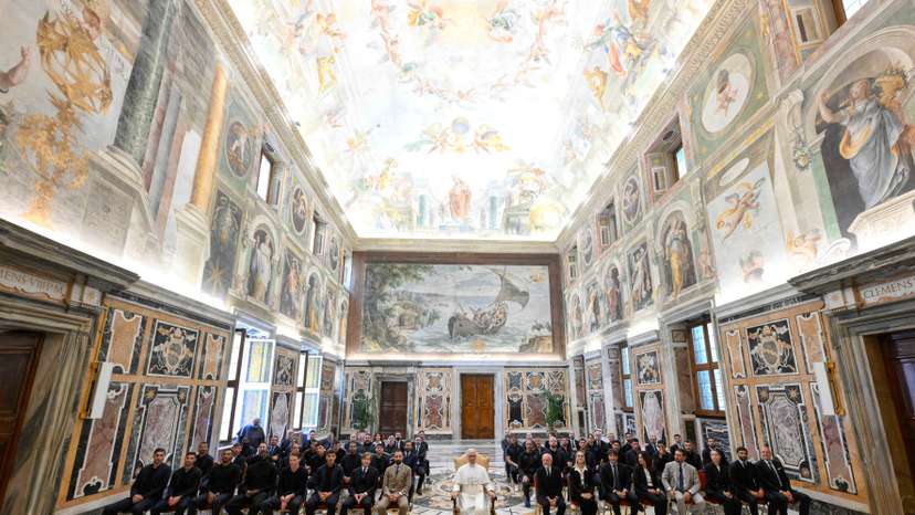 Pope meets Napoli players and managers after Scudetto victory