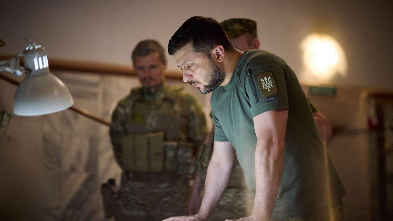 Ukraine's President Zelenskiy visits positions of Ukrainian service members in Dnipropetrovsk region